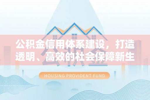 景谷公积金信用体系建设，打造透明、高效的社会保障新生态