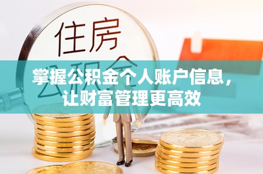 景谷掌握公积金个人账户信息，让财富管理更高效